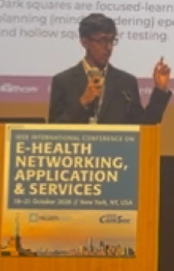 Harihar Rengan presenting at IEEE Healthcom 2026 in New York
